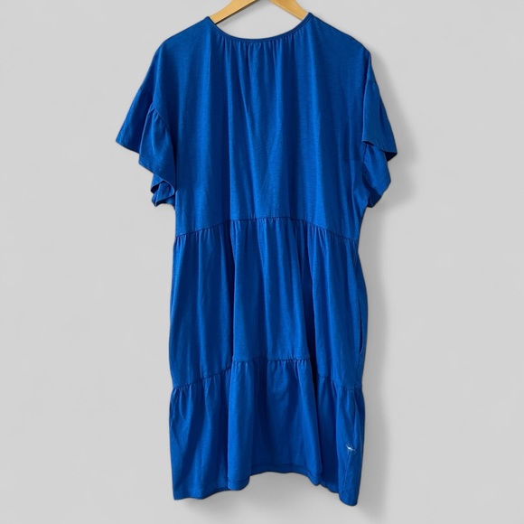 Seven7 Womens Tied Dress Size 2X Blue Short Sleeve Pockets Pullover Casual - Picture 3 of 9